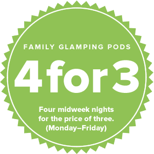 Family Glamping – Book 4 nights for the price of 3!